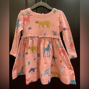 Pink Animals Hampton Long Sleeve Jersey Girls Dress | Joules Size 2